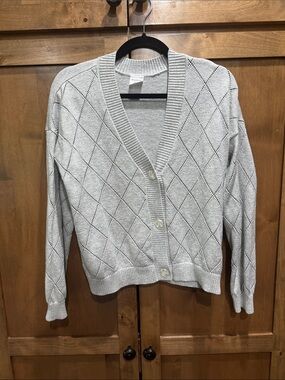 Abercrombie & Fitch size 17/18 Light Gray   Button-Front Cardigan Sweater